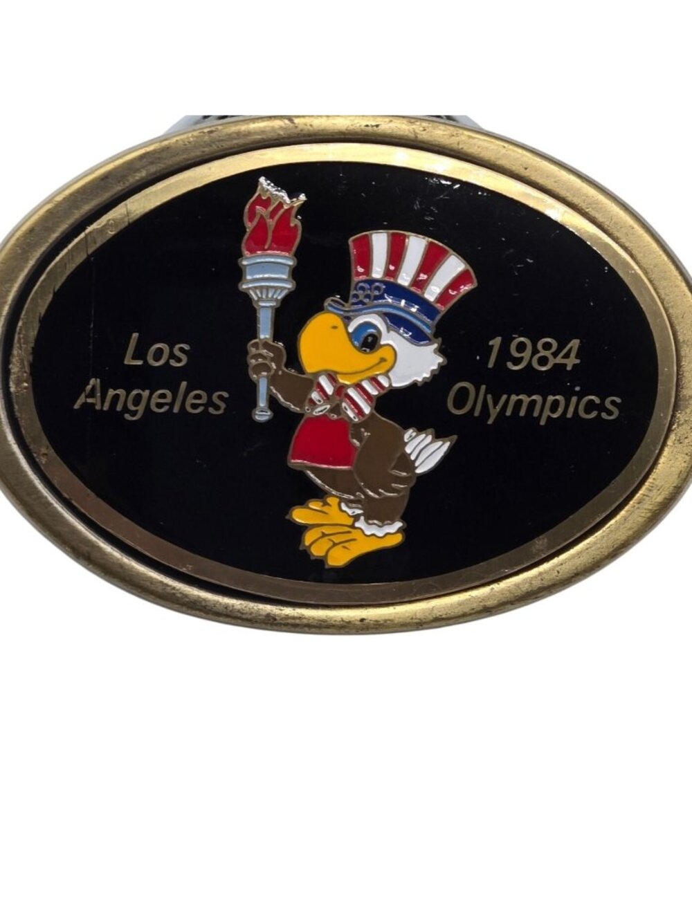 Los Angeles 1984 Olympics Belt Buckle Eagle Mascot Vintage 80s Sports
